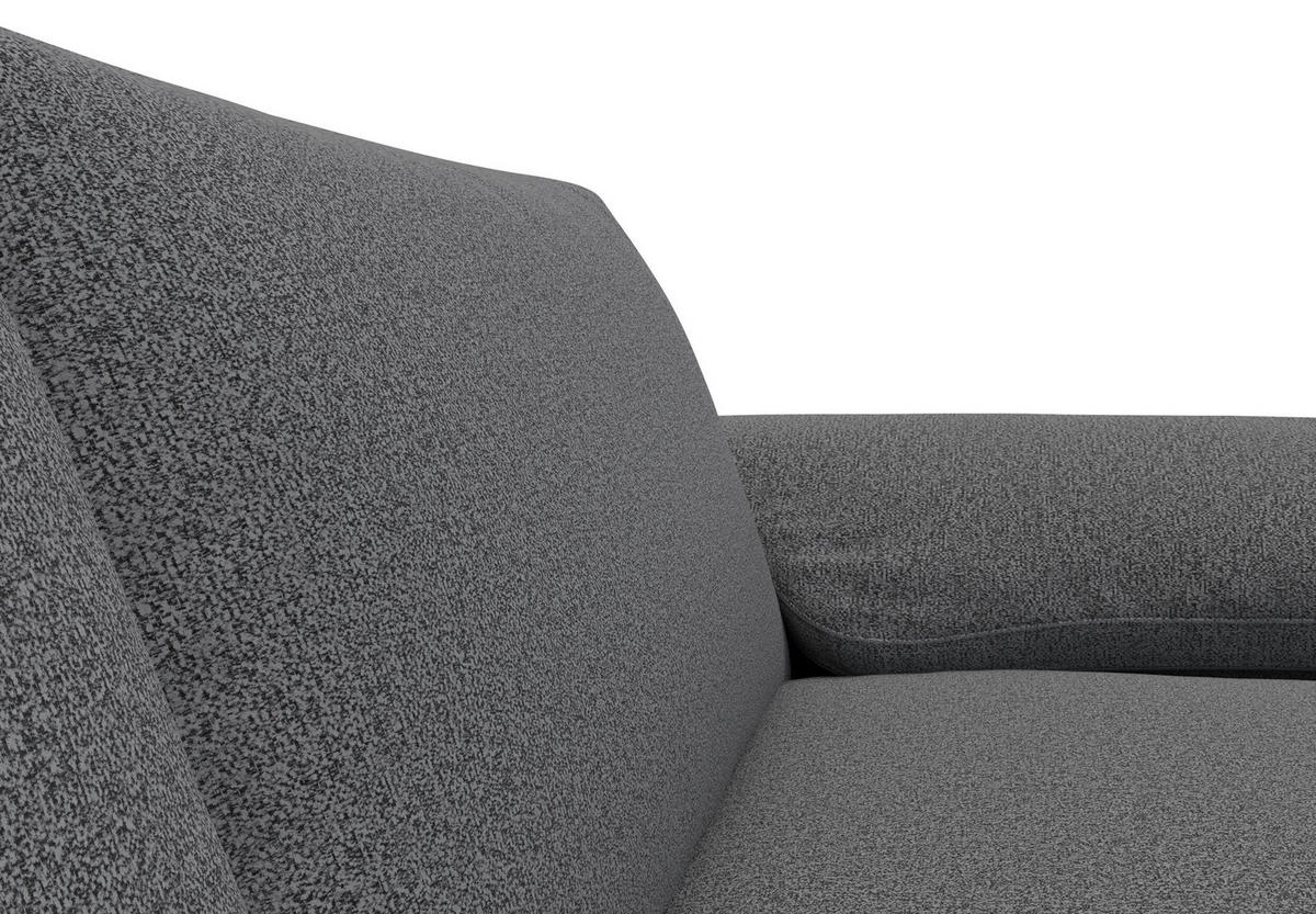 3-SITZER-SOFA Chenille, Webstoff Grau  - Schwarz/Alufarben, Design, Textil/Metall (241/84,5/92cm) - Livetastic
