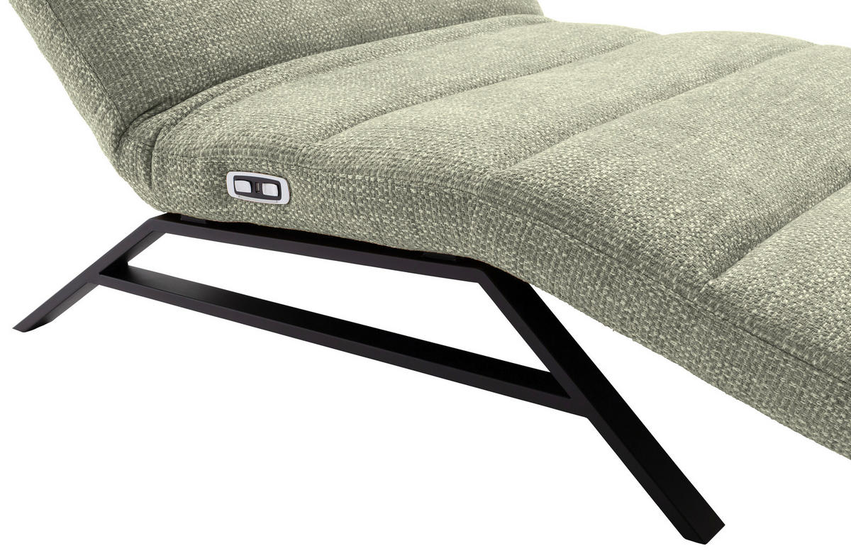 RELAXLIEGE Chenille Hellgrün  - Schwarz/Hellgrün, Design, Textil/Metall (120/54-113/158-198cm) - Pure Home Lifestyle