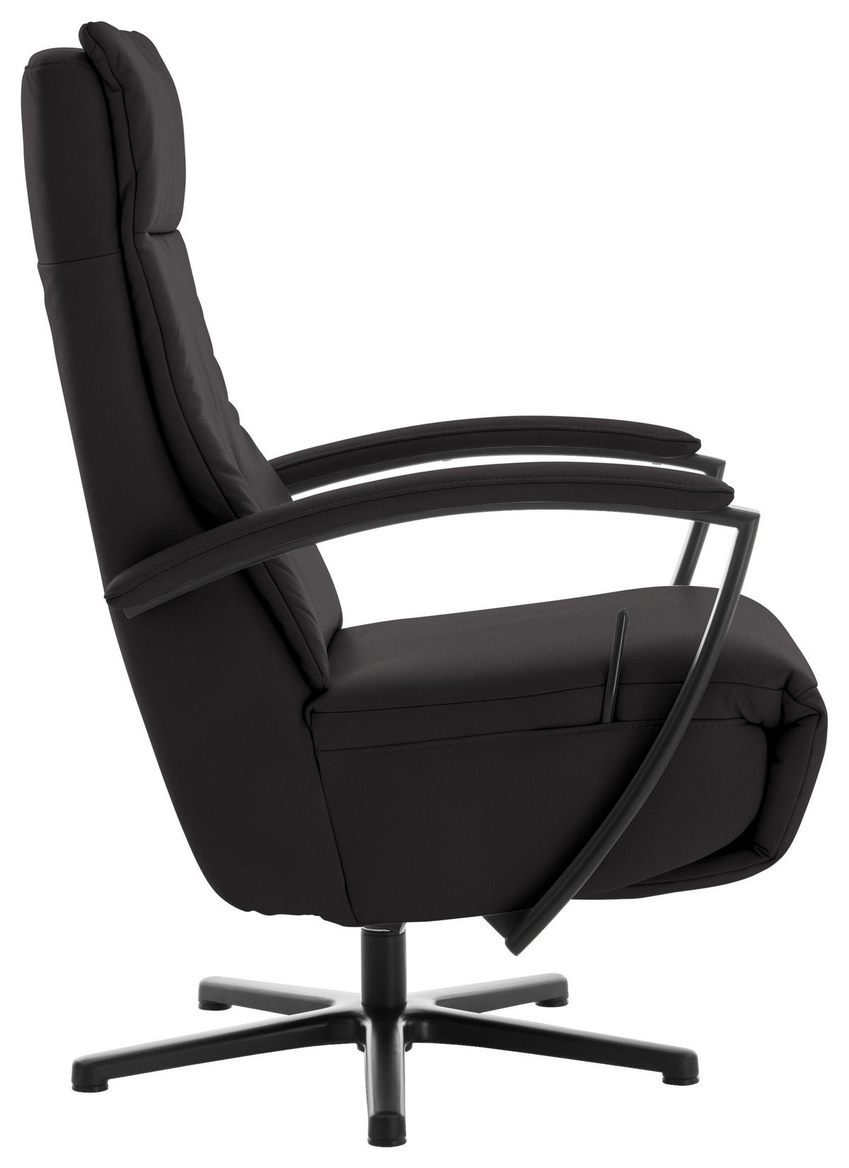 RELAXSESSEL in Leder Dunkelbraun  - Dunkelbraun/Schwarz, Design, Leder/Metall (76/112/83cm) - Beldomo Speed