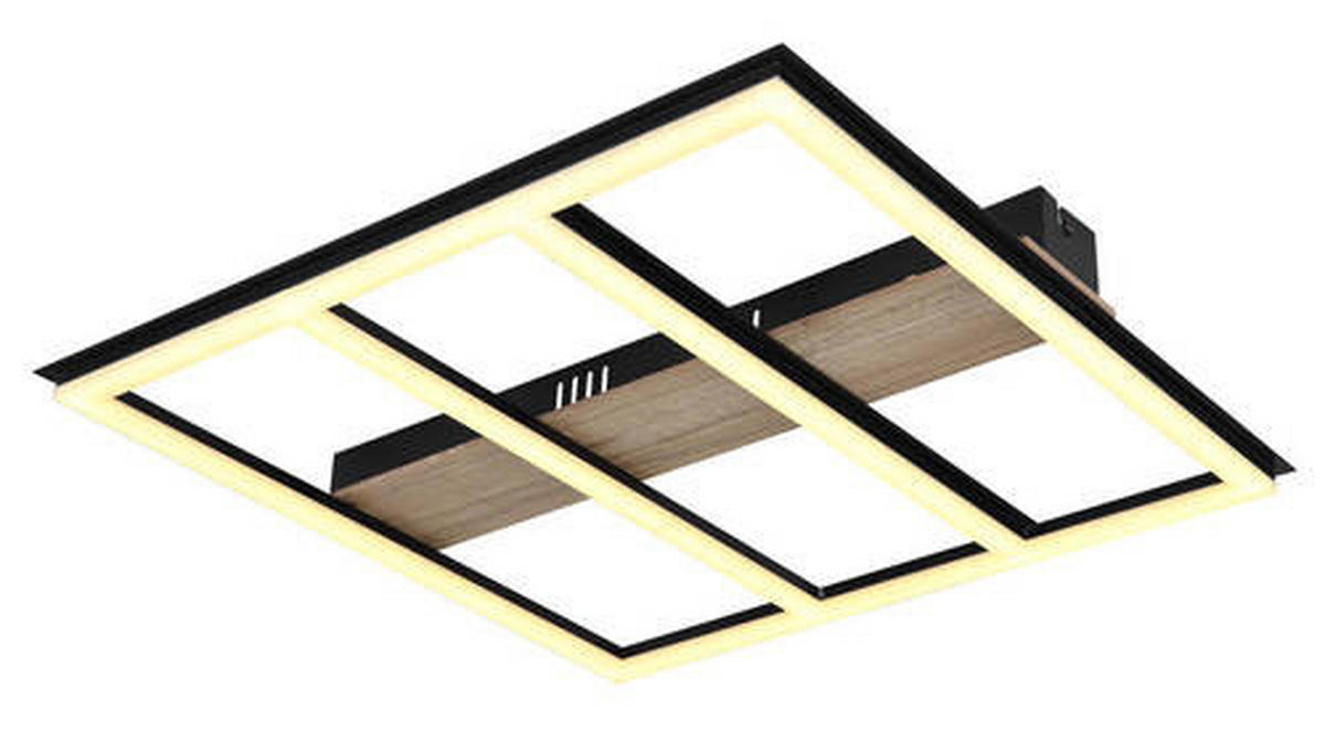 PLAFONIERĂ CU LED - opal/maro închis, Natur, plastic/metal (45/45/5,5cm) - Globo
