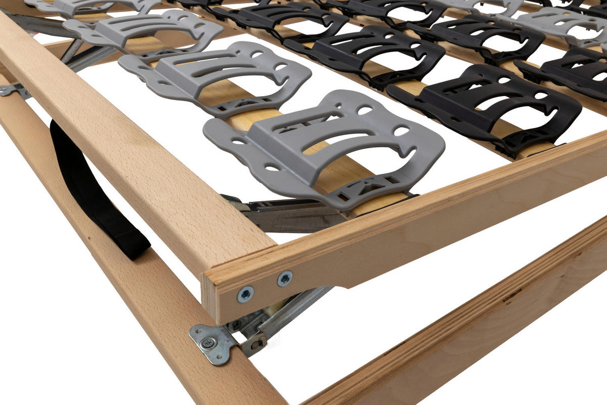 TELLERLATTENROST 80/200 cm Kopfteil, Mittelzone verstellbar,  - Anthrazit/Silberfarben, Basics, Holz/Kunststoff (80/200cm) - MID.YOU