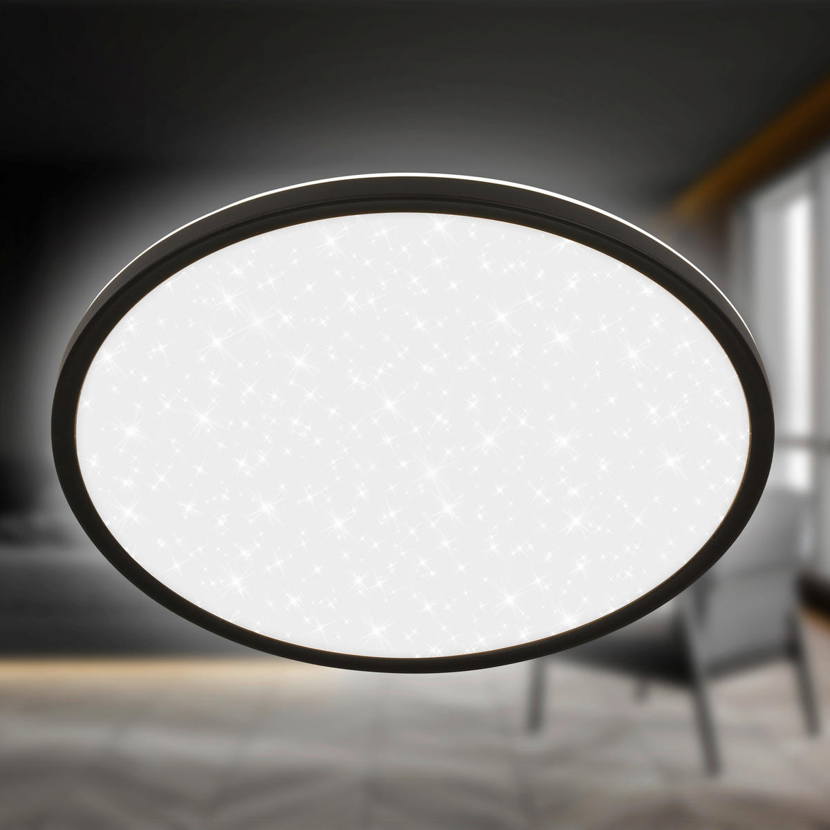 LED-PANEEL  - Schwarz, Basics, Kunststoff (37,5/4,5cm)