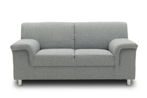 2-SITZER-SOFA Webstoff Silberfarben  - Chromfarben/Silberfarben, KONVENTIONELL, Textil/Metall (145/72/80cm) - MID.YOU