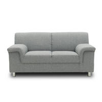 2-SITZER-SOFA in Webstoff Silberfarben  - Chromfarben/Silberfarben, KONVENTIONELL, Textil/Metall (145/72/80cm) - MID.YOU
