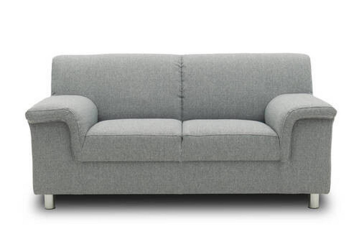 2-SITZER-SOFA in Webstoff Silberfarben  - Chromfarben/Silberfarben, KONVENTIONELL, Textil/Metall (145/72/80cm) - MID.YOU
