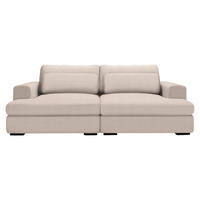 BIGSOFA Cord Beige  - Beige/Schwarz, Design, Textil (218/80/158cm) - Lomoco