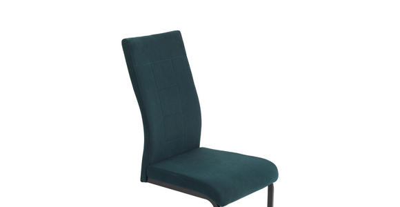 SCHWINGSTUHL in Eisen Mikrofaser - Petrol/Schwarz, Design, Textil/Metall (44/100/59cm) - Carryhome