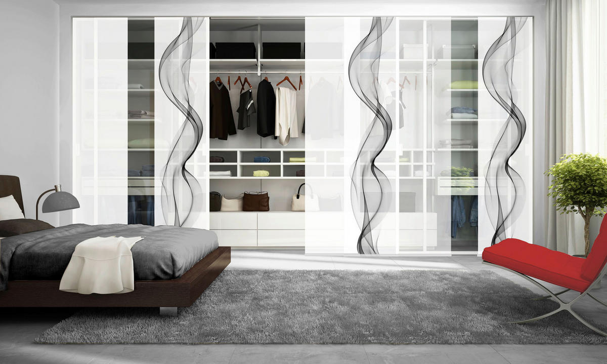 FLÄCHENVORHANG in Grau halbtransparent  - Grau, Design, Textil (60/245cm)