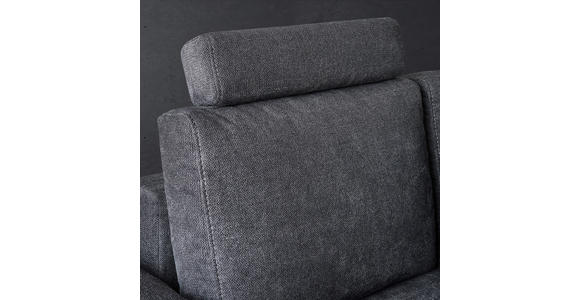 ECKSOFA Schwarz Webstoff  - Chromfarben/Anthrazit, Design, Kunststoff/Textil (276/212cm) - Carryhome