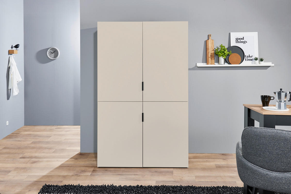 SCHRANKKÜCHE  124/200/70 cm  in Kaschmir  - Kaschmir/Eichefarben, KONVENTIONELL, Holzwerkstoff/Metall (124/200/70cm) - Carryhome
