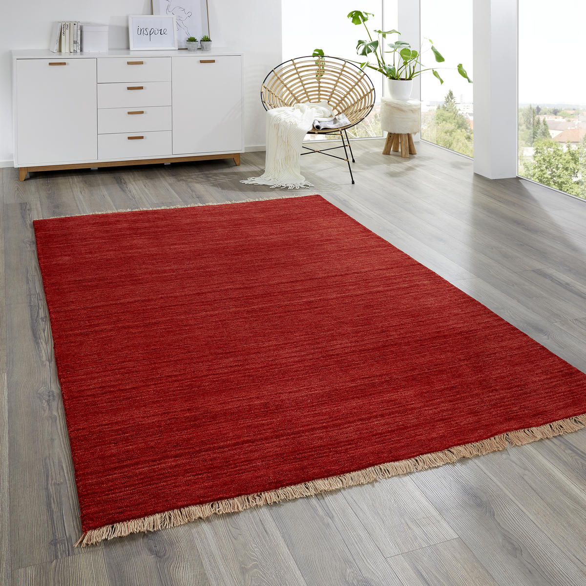 ORIENTALISK MATTA 90/160 cm Gabbeh Premium Rot  - röd, Klassisk, textil (90/160cm) - Cazaris