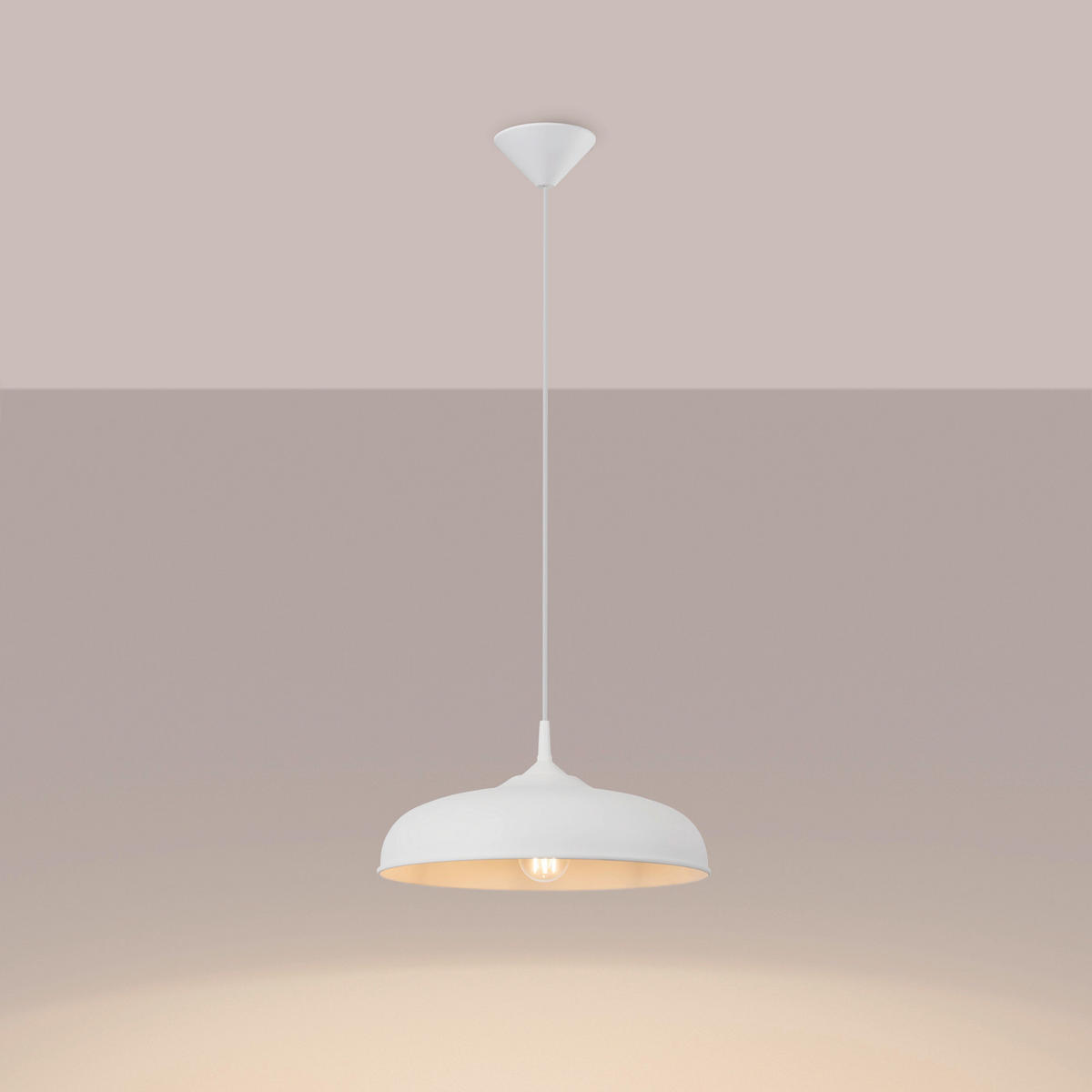 HÄNGELEUCHTE GINA 38/38/74 cm   - Weiß, Design, Metall (38/38/74cm)