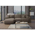 ECKSOFA Taupe Cord  - Taupe/Chromfarben, KONVENTIONELL, Kunststoff/Textil (195/293cm) - Carryhome