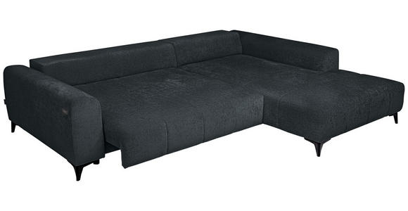 ECKSOFA  in Chenille Dunkelgrau  279/222 cm  - Dunkelgrau/Schwarz, KONVENTIONELL, Kunststoff/Textil (279/222cm) - Hom`in
