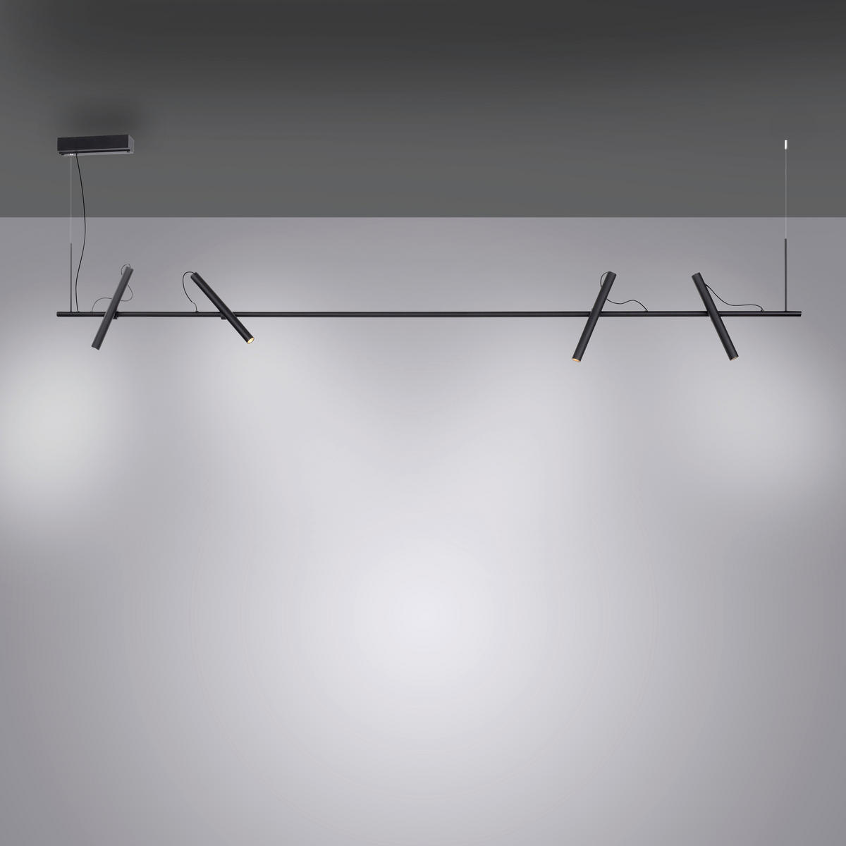 LED-HÄNGELEUCHTE 200/25/50-200 cm  - Schwarz, LIFESTYLE, Kunststoff/Metall (200/25/50-200cm) - Neuhaus PURE
