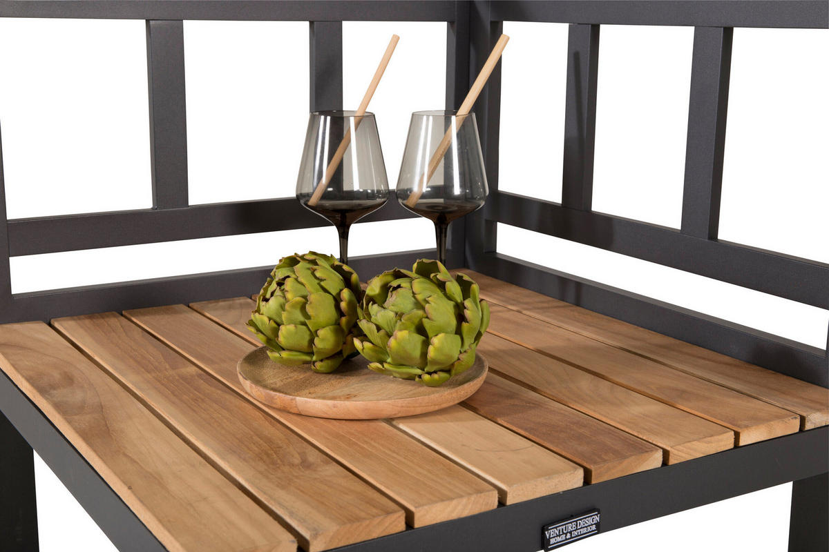 UTEKÖK    - teakfärg/svart, Modern, metall/trä (60/60/127cm) - Gardenson