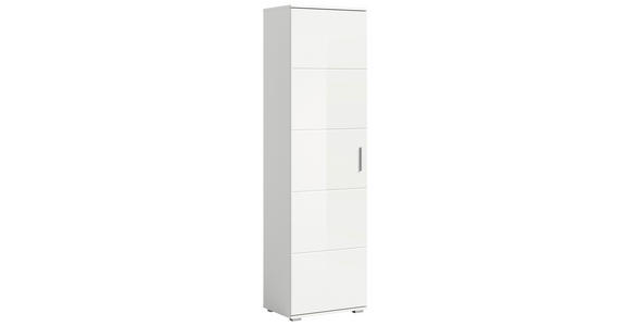 GARDEROBE in 110/191/37 cm - Weiß Hochglanz/Weiß, Design, Glas/Holzwerkstoff (110/191/37cm) - Xora