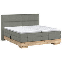BOXSPRINGBETT 180/200 cm  in Grau, Eichefarben  - Eichefarben/Grau, Natur, Holz/Textil (180/200cm) - Valnatura