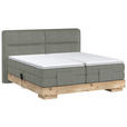 BOXSPRINGBETT 180/200 cm  in Grau, Eichefarben  - Eichefarben/Grau, Natur, Holz/Textil (180/200cm) - Valnatura