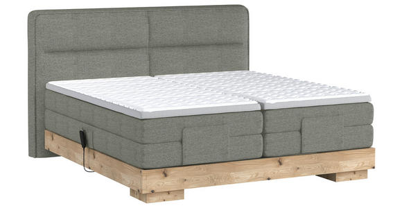 BOXSPRINGBETT 180/200 cm  in Grau, Eichefarben  - Eichefarben/Grau, Natur, Holz/Textil (180/200cm) - Valnatura