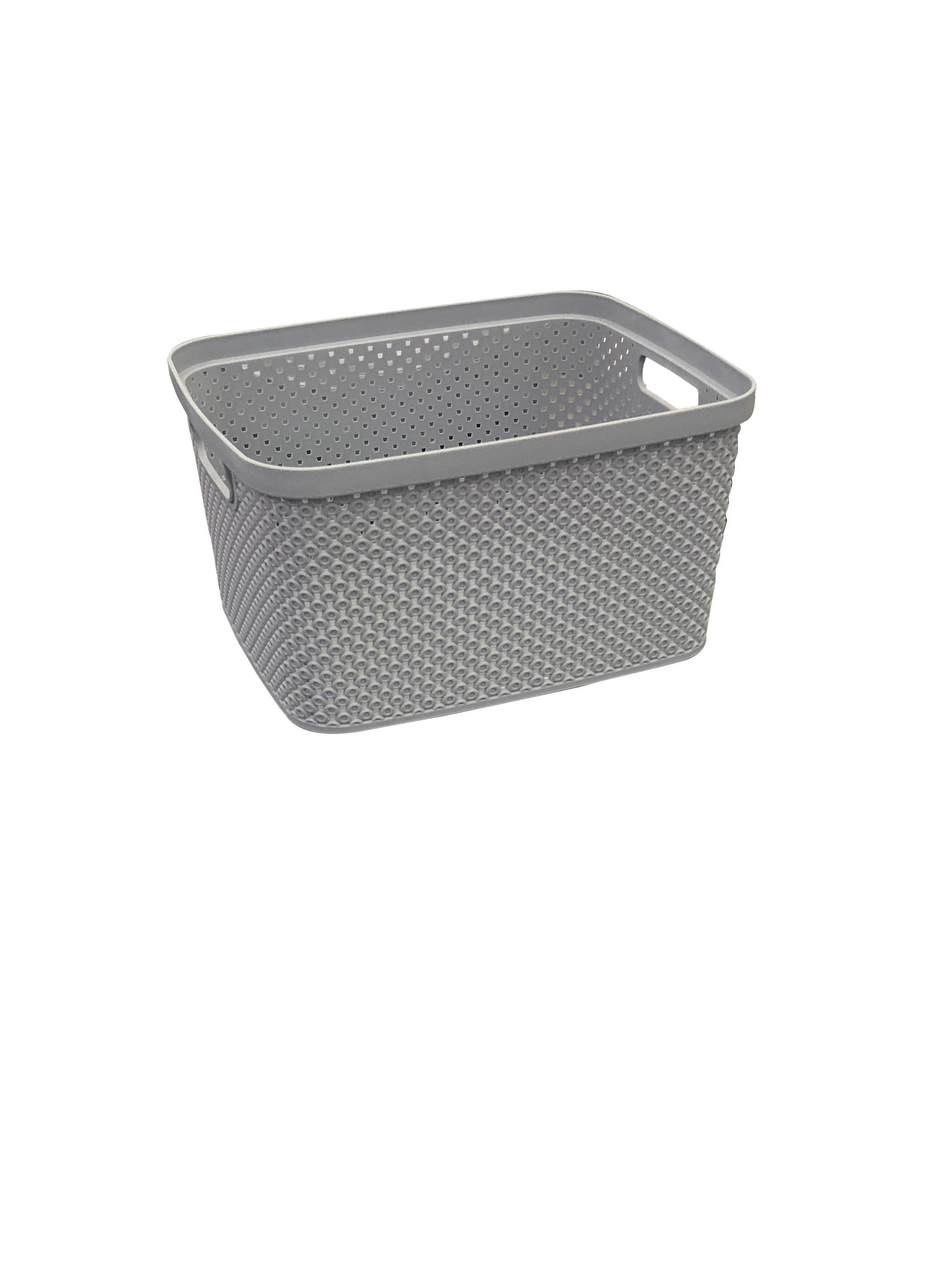 TÁROLÓDOBOZ 21,5/27/15 cm  - világosszürke, Basics, műanyag (21,5/27/15cm) - Homeware