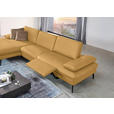 ECKSOFA in Echtleder Gelb  - Gelb/Schwarz, Design, Leder/Metall (157/325cm) - Dieter Knoll