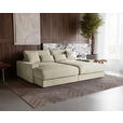 BIGSOFA Cord Creme  - Creme/Schwarz, MODERN, Kunststoff/Textil (230/85/190cm) - Carryhome