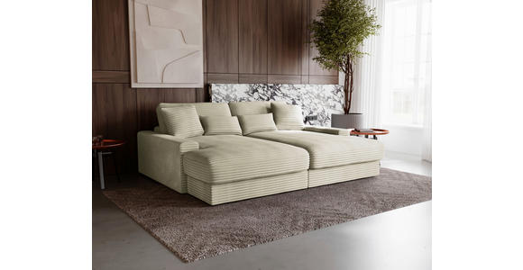 BIGSOFA in Cord Creme  - Creme/Schwarz, MODERN, Kunststoff/Textil (230/85/190cm) - Carryhome