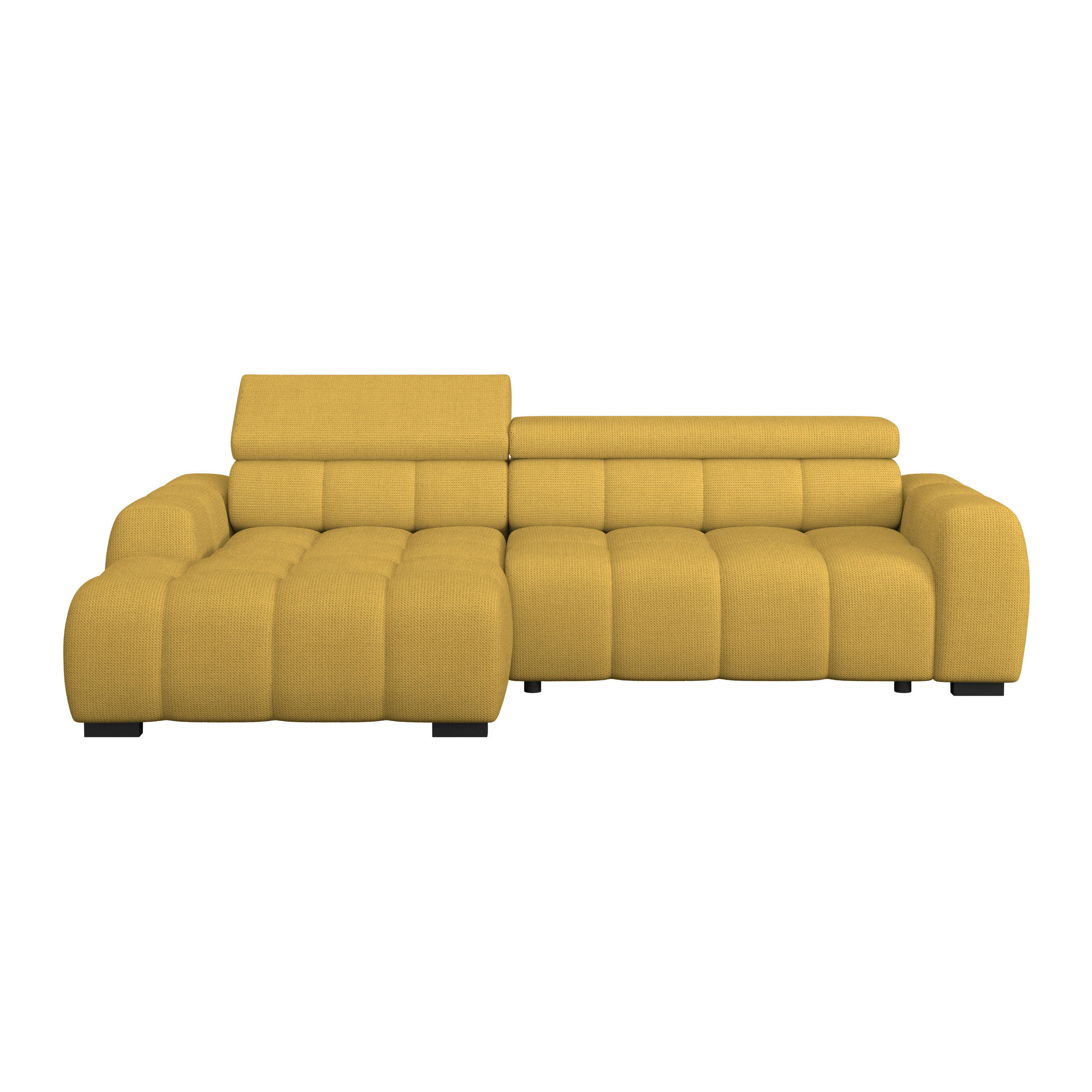 ECKSOFA Senfgelb Webstoff  - Senfgelb/Schwarz, Trend, Kunststoff/Textil (168/285cm) - Livetastic