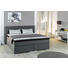 BOXSPRINGBETT Flachgewebe 160/200 cm INKL. Matratze, Topper - Chromfarben/Grau, Design, Textil/Metall (160/200cm) - Carryhome