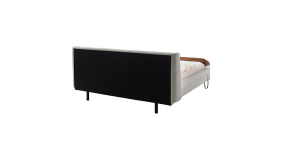 POLSTERBETT Beleuchtung 180/200 cm  in Taupe  - Taupe/Schwarz, MODERN, Textil/Metall (180/200cm) - Novel