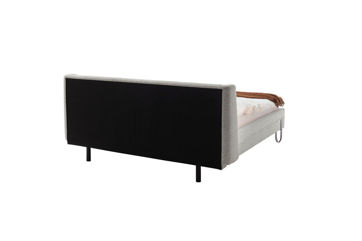 POLSTERBETT Beleuchtung 180/200 cm  in Taupe  - Taupe/Schwarz, MODERN, Textil/Metall (180/200cm) - Novel