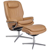 RELAXSESSELSET in Leder Hellbraun  - Chromfarben/Hellbraun, Design, Leder/Metall (82/111/81cm) - Stressless