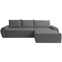 ECKSOFA Hellgrau Flachgewebe  - Hellgrau/Schwarz, KONVENTIONELL, Kunststoff/Textil (292/173cm) - Carryhome
