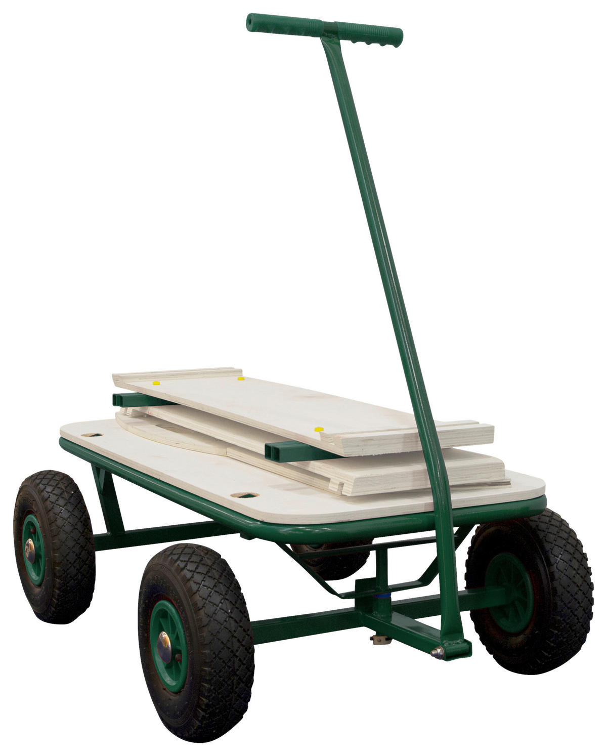 BOLLERWAGEN Braun, Grün 61/95/97 cm  - Braun/Grün, KONVENTIONELL, Holz/Metall (61/95/97cm) - Ambia Garden