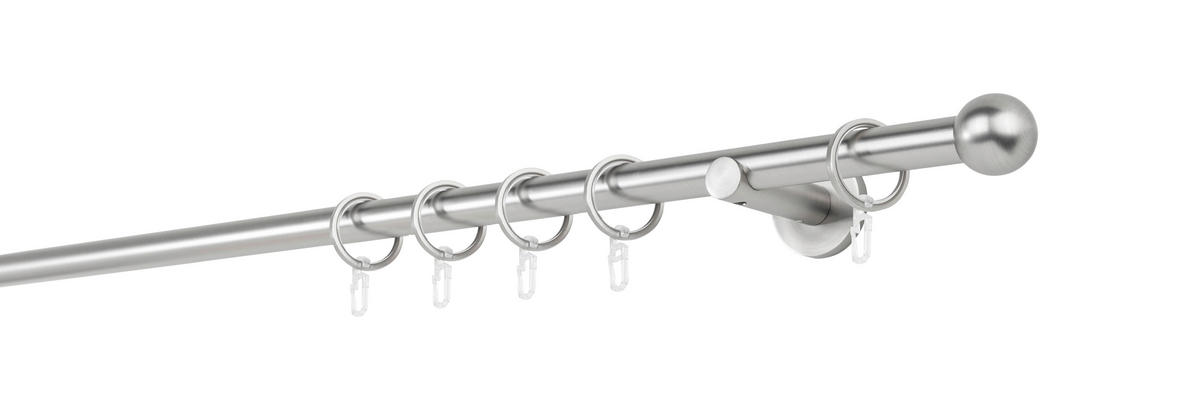 VORHANGSTANGENSET 330 cm  - Edelstahlfarben, Basics, Metall (330cm)