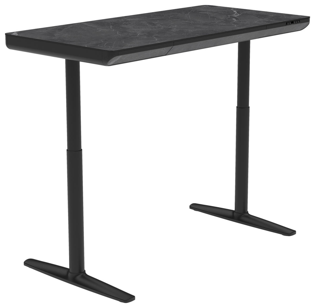 SCHREIBTISCH höhenverstellbar  - Schwarz, Design, Holzwerkstoff/Kunststoff (140/70/73-118cm) - Novel