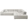 ECKSOFA Weiß Feincord  - Schwarz/Weiß, Design, Kunststoff/Textil (319/215cm) - Hom`in