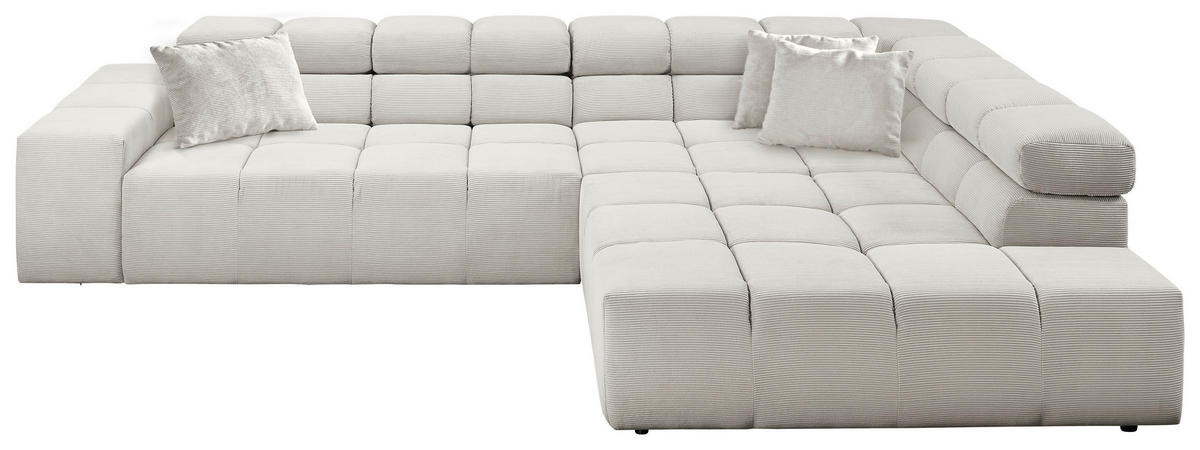 ECKSOFA Weiß Feincord von HOM'IN