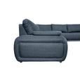 ECKSOFA Blau Struktur Rückenkissen, Rücken echt  - Chromfarben/Blau, KONVENTIONELL, Textil/Metall (310/280cm) - Carryhome