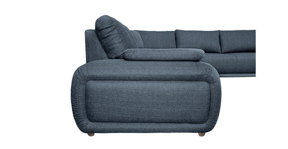 ECKSOFA Blau Struktur Rückenkissen, Rücken echt  - Chromfarben/Blau, KONVENTIONELL, Textil/Metall (310/280cm) - Carryhome