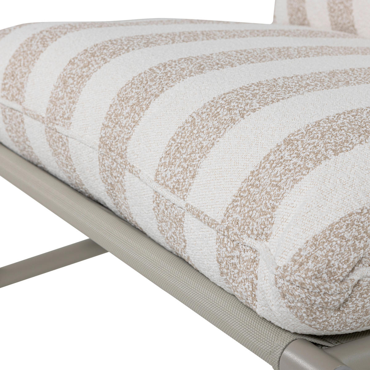 GARTENSESSEL Metall, Textil Weiß, Sandfarben  - Sandfarben/Weiß, MODERN, Textil/Metall (82/75/75cm) - Livetastic