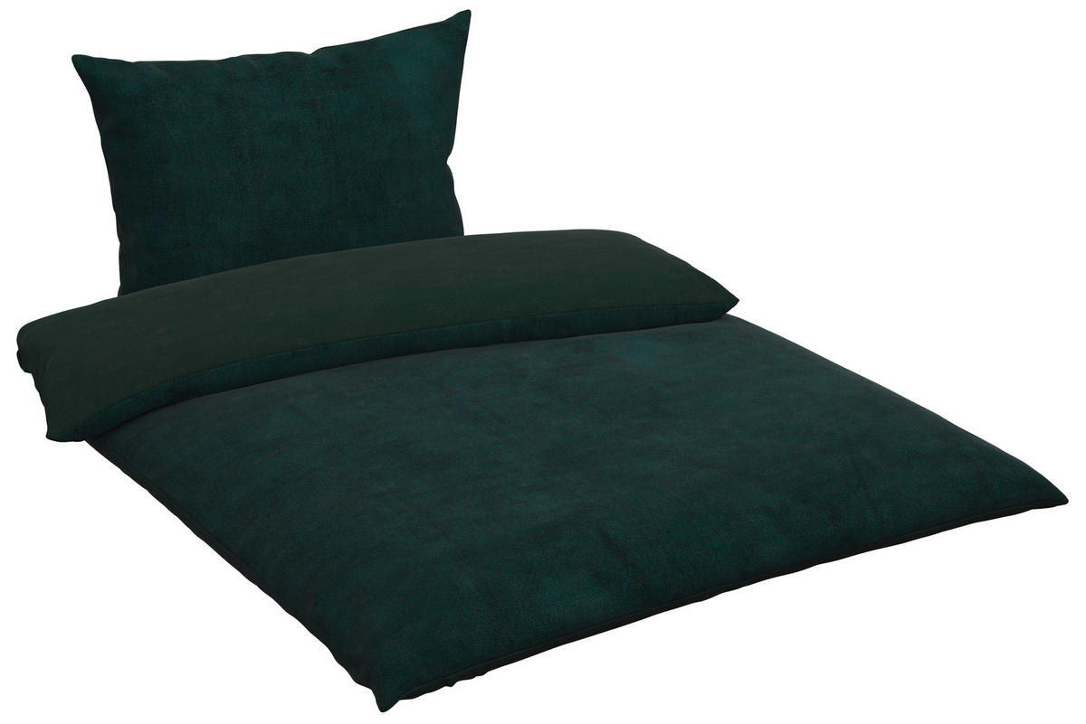 POSTELJNINA TEDDY 200/200 cm žamet, plišast material temno zelena  - temno zelena, Basics, tekstil (200/200cm) - Esposa