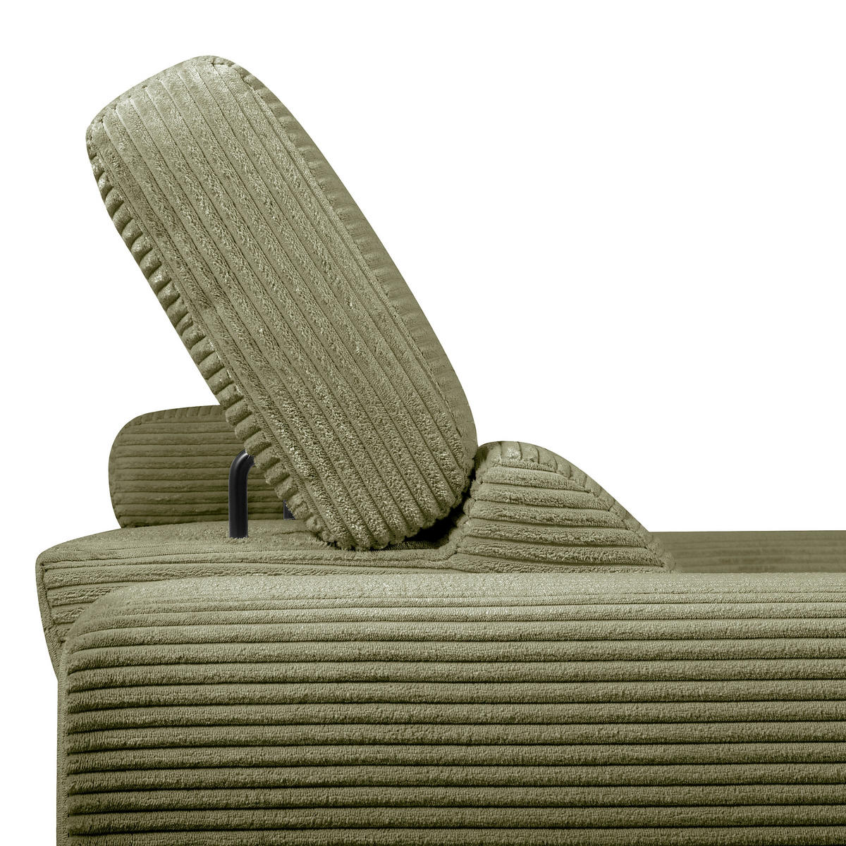 ECKSOFA RENO Grün Cord Relaxfunktion, Kopfteilverstellung  - Schwarz/Grün, Design, Kunststoff/Textil (248/184cm) - Livetastic