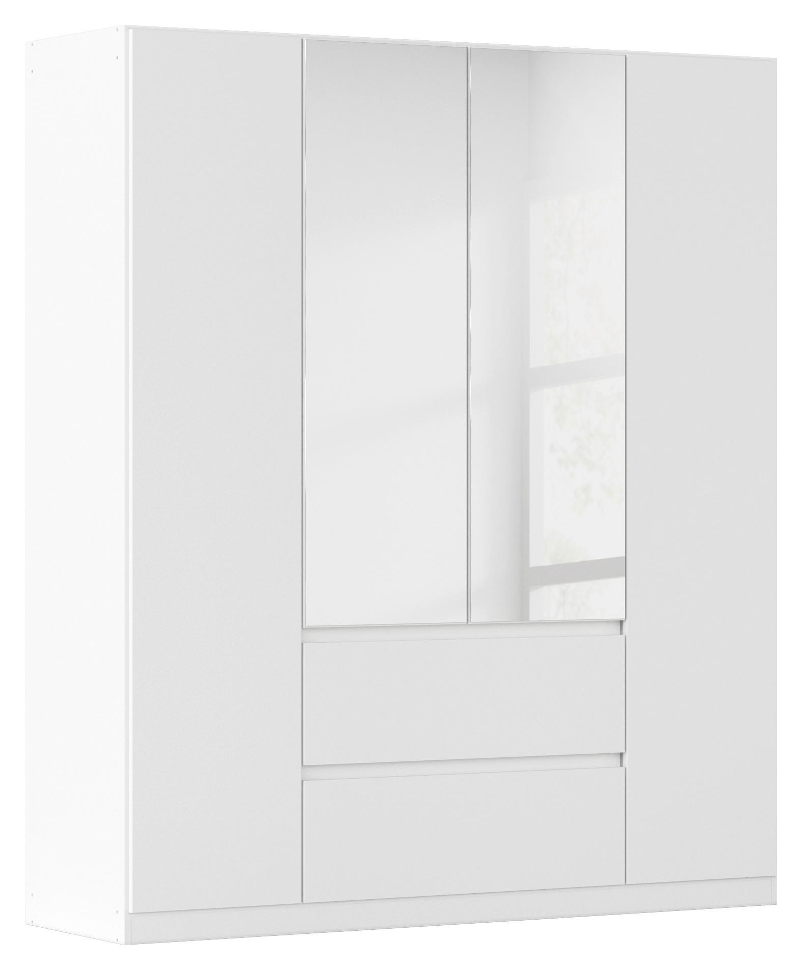 DREHTÜRENSCHRANK in Weiss, Silberfarben  - Weiss/Silberfarben, Basics, Holzwerkstoff (181/210/54cm) - Rauch Möbel