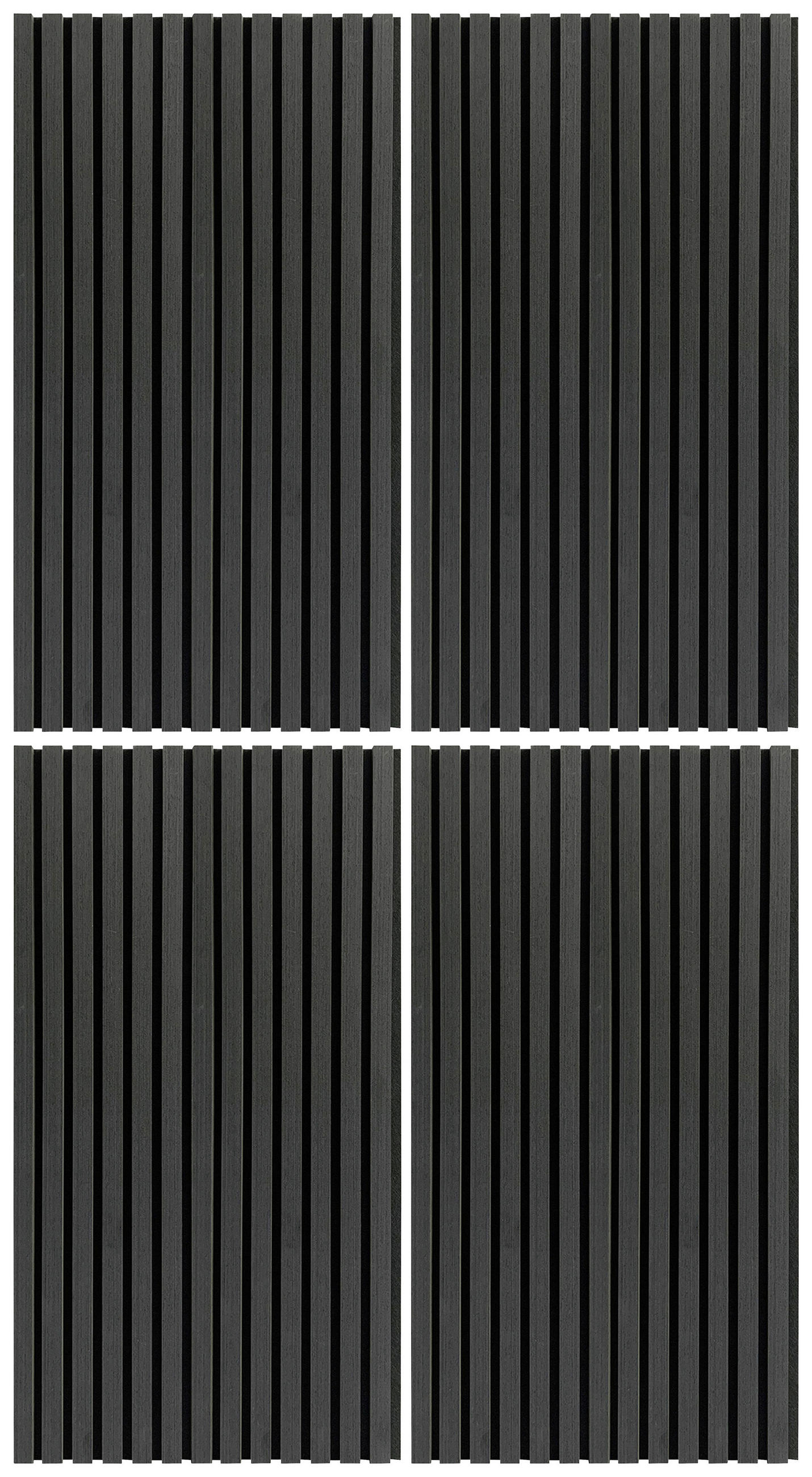 AKUSTIKPANEEL Echtholz 52/104/2,2 cm 4 Stück  - Schwarz, Konventionell, Holz/Kunststoff (52/104/2,2cm)