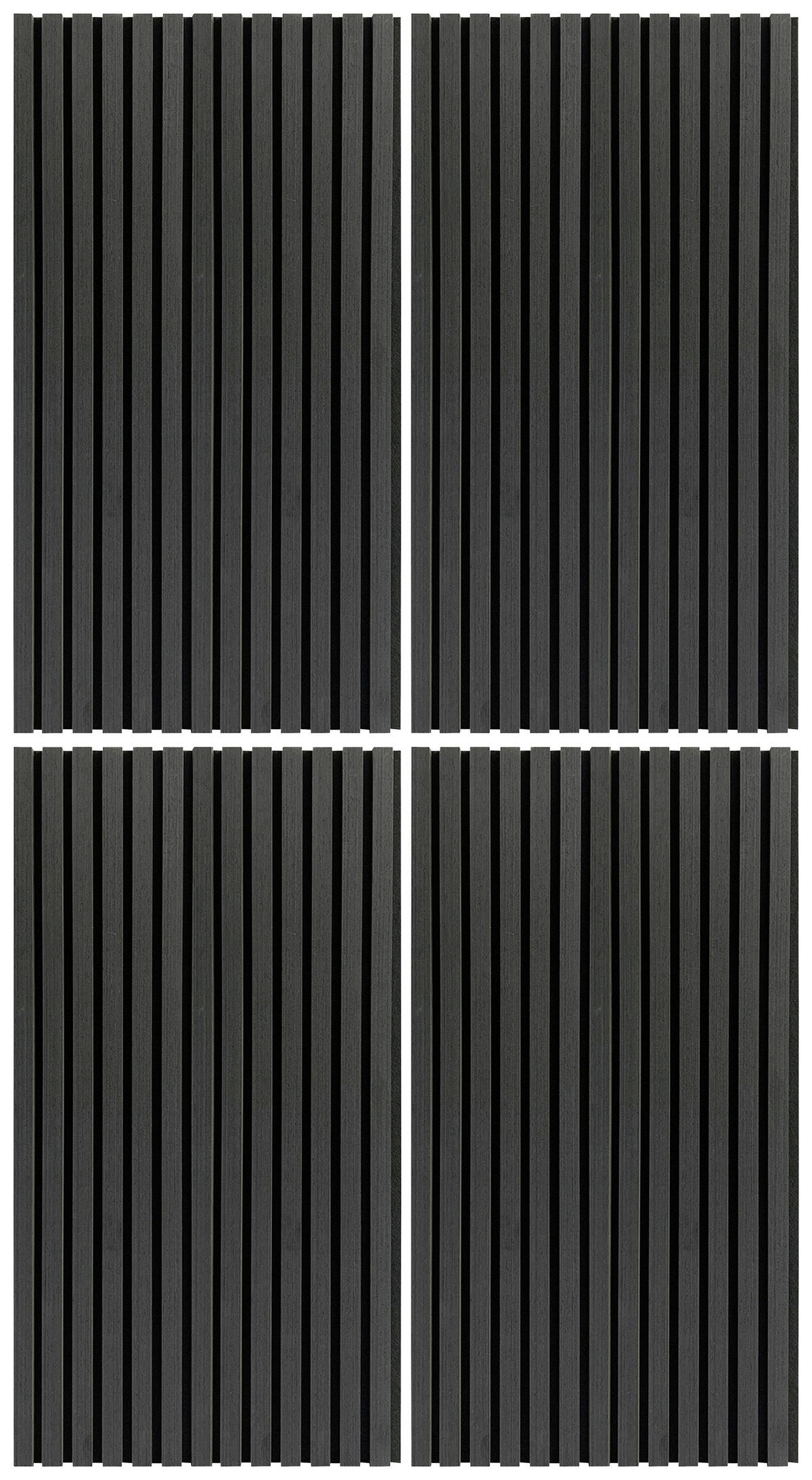 AKUSTIKPANEEL Echtholz 52/104/2,2 cm 4 Stück  - Schwarz, KONVENTIONELL, Holz/Kunststoff (52/104/2,2cm) - Xora