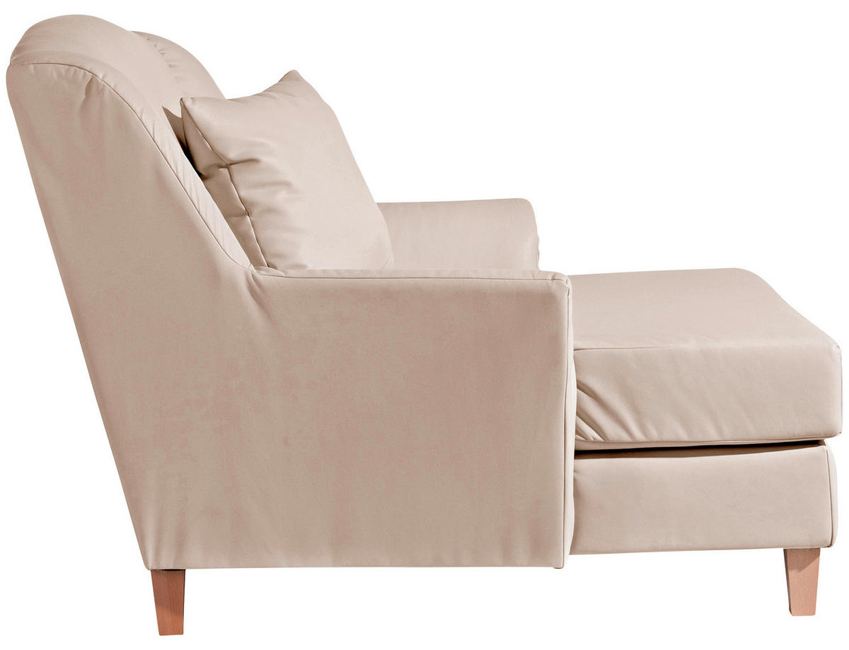 XXL-SESSEL in Lederlook Beige  - Beige/Naturfarben, Modern, Holz/Holzwerkstoff (136/107/142cm) - Max Winzer