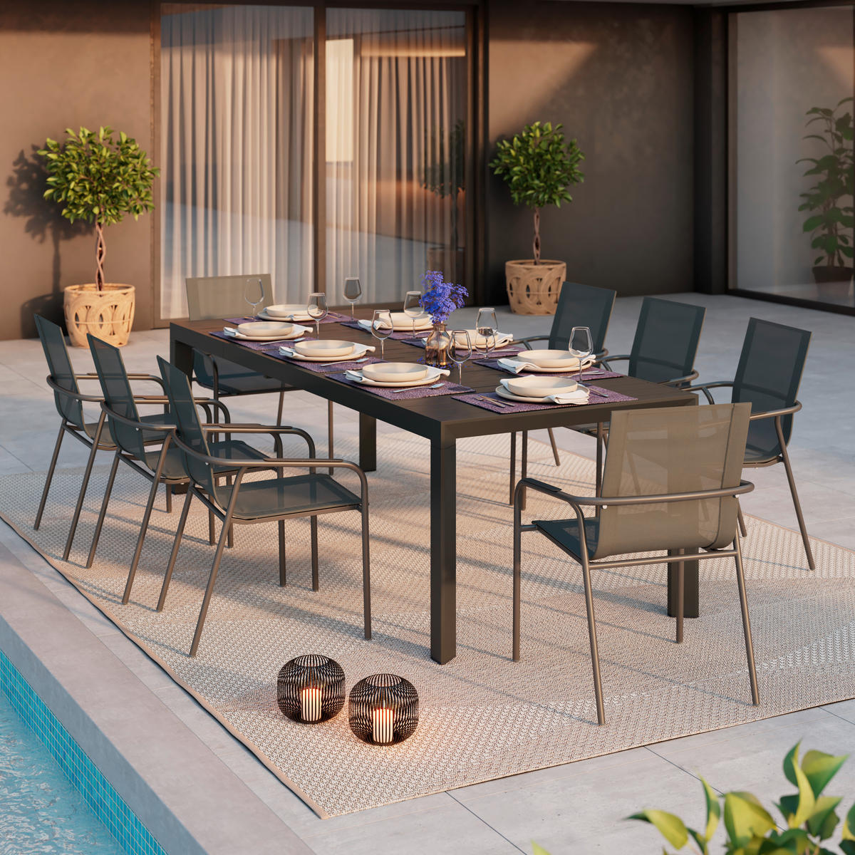 GARTENSTUHL Eisen Grau  - Grau, MODERN, Textil/Metall (60/87/63.5cm) - Ambia Garden