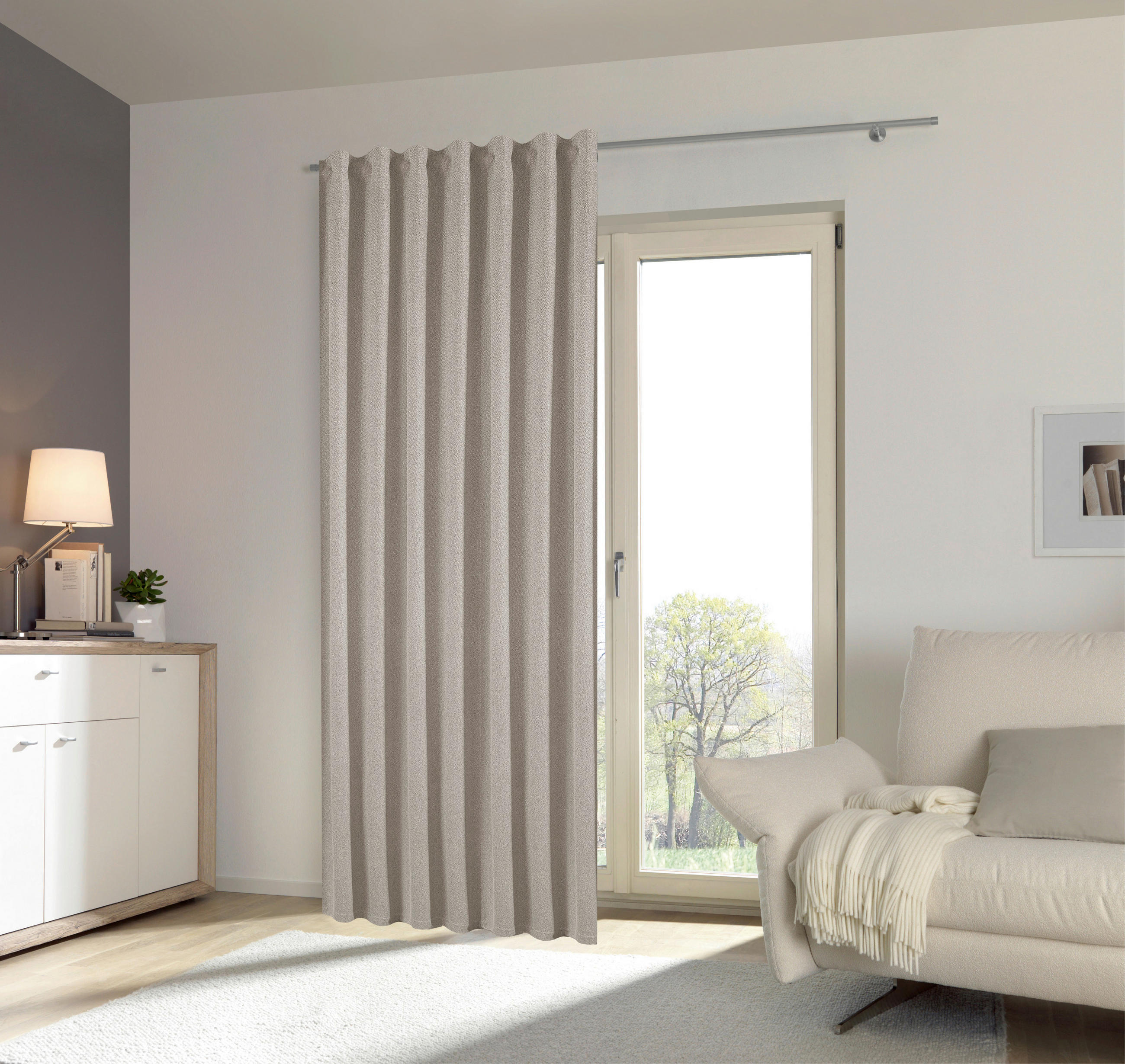 ZATEMŇOVACÍ ZÁVES, black-out (neprepúšťa svetlo), 140/260 cm - sivá, Basics, textil (140/260cm) - Esposa